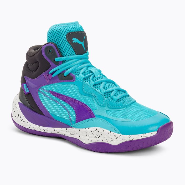 Pánska basketbalová obuv PUMA Playmaker Pro Mid purple glimmer/bright aqua/strong gray/white