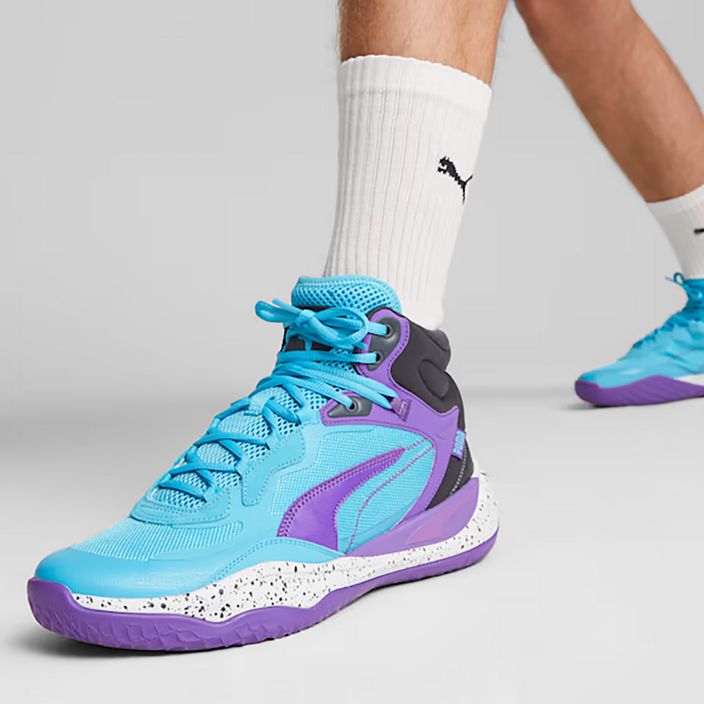 Pánska basketbalová obuv PUMA Playmaker Pro Mid purple glimmer/bright aqua/strong gray/white 13