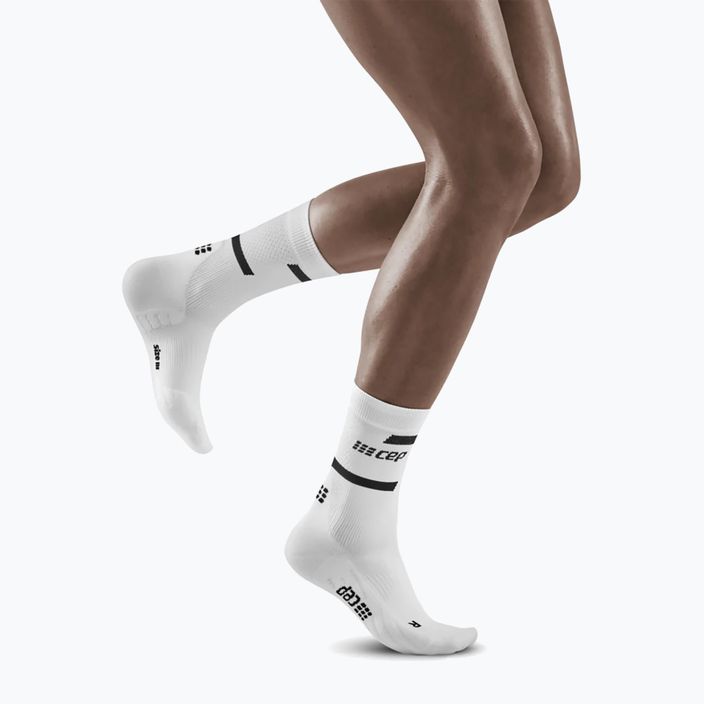 Dámske kompresné bežecké ponožky CEP 4.0 Mid Cut white 5