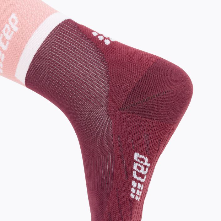 CEP Dámske kompresné bežecké ponožky 4.0 Mid Cut rose/dark red 4
