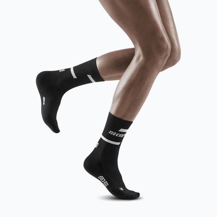 Dámske kompresné bežecké ponožky CEP 4.0 Mid Cut čierne 5