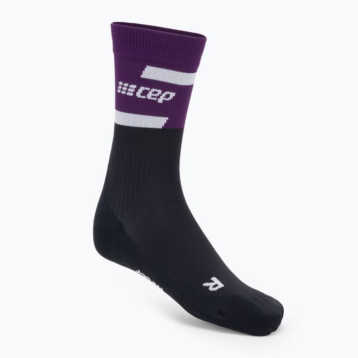 Dámske kompresné bežecké ponožky CEP 4.0 Mid Cut fialová/čierna 2