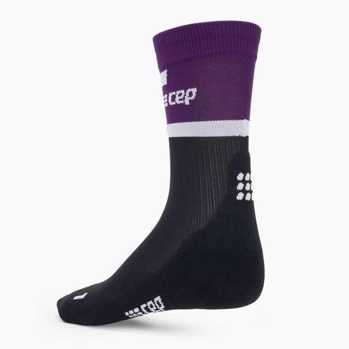 CEP Pánske kompresné bežecké ponožky 4.0 Mid Cut fialová/čierna 3