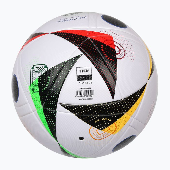 Futbalová lopta adidas Fussballliebe 2024 League Box white/black/glow blue veľkosť 5 futbal 3