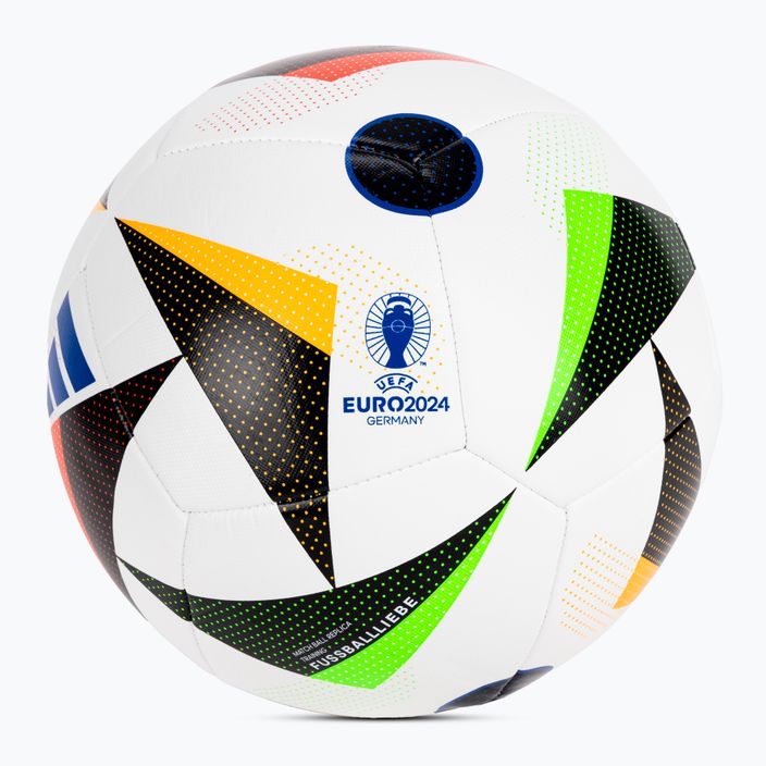 adidas Fussballiebe Trainig Euro 2024 futbalová biela/čierna/svetlomodrá veľkosť 5