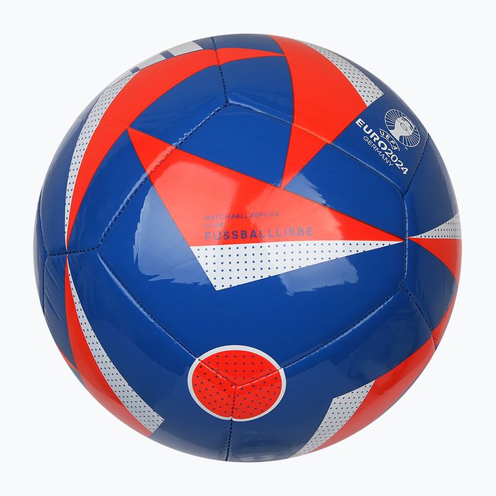 Futbalová lopta adidas Fussballiebe Club modrá/slnečná červená/biela veľkosť 5 4