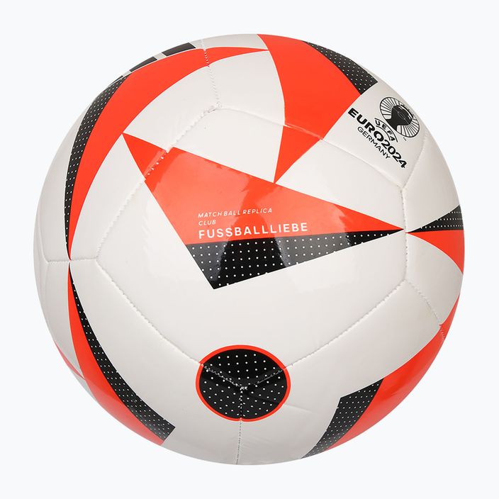 Futbalová lopta adidas Fussballiebe Club biela/solárne červená/čierna veľkosť 4 3