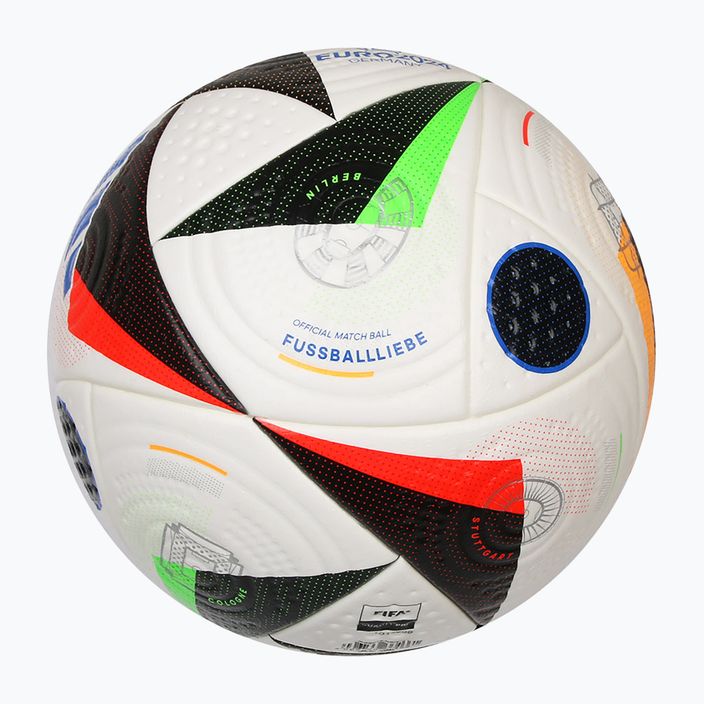 Lopta Adidas Fussballiebe Pro ball white/black/glow blue veľkosť 5 3