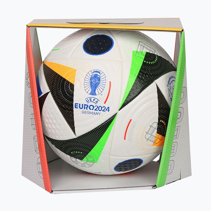 Lopta Adidas Fussballiebe Pro ball white/black/glow blue veľkosť 5 6