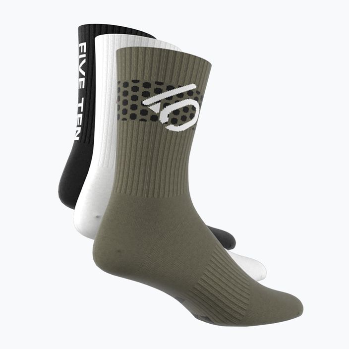 Ponožky adidas FIVE TEN Cushioned Crew Sock 3 páry olivová vrstva/biela/čierna 3
