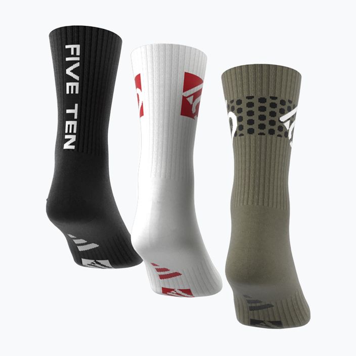 Ponožky adidas FIVE TEN Cushioned Crew Sock 3 páry olivová vrstva/biela/čierna 4