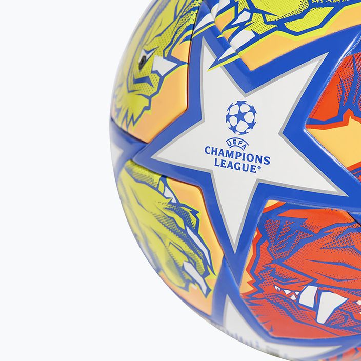 Futbalová lopta adidas UCL League Junior 290 23/24 white/glow blue/flash orange rozmiar 4 3