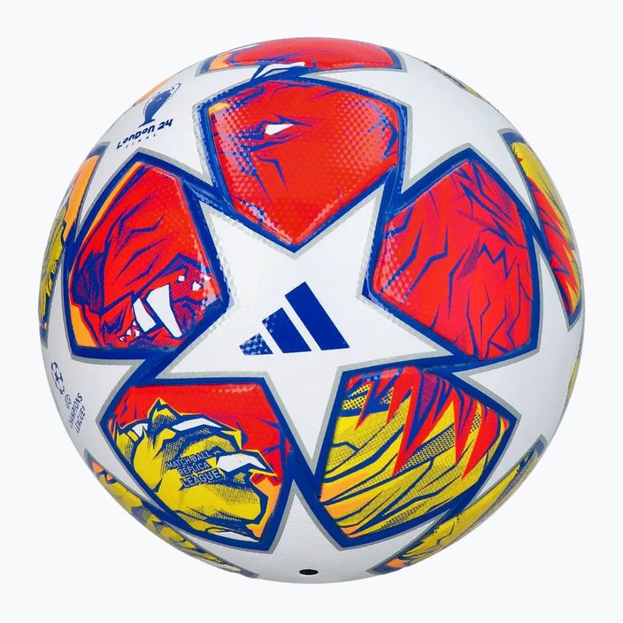 Futbalová lopta adidas UCL League 23/24 white/glow blue/flash orange rozmiar 5