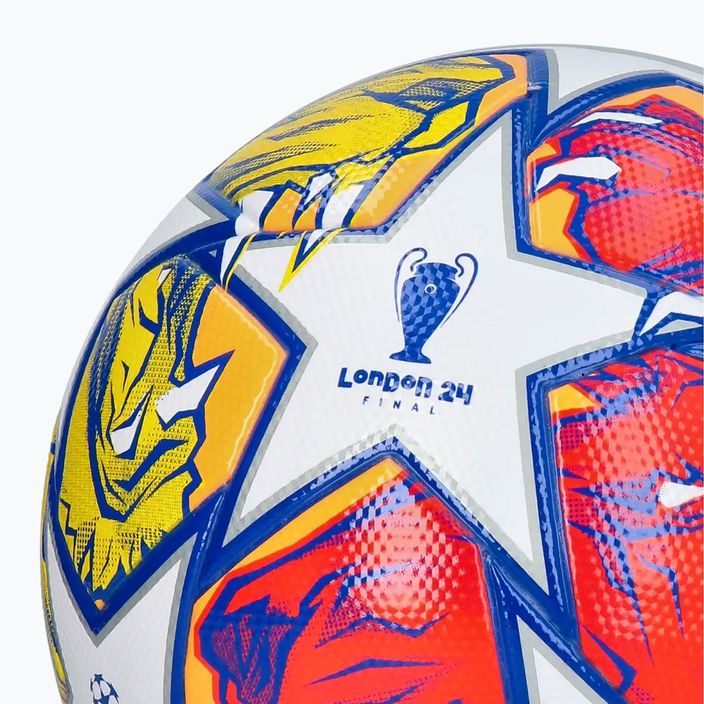 Futbalová lopta adidas UCL League 23/24 white/glow blue/flash orange rozmiar 5 4