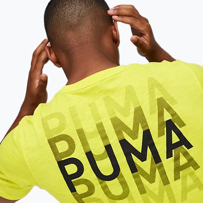 Pánske tréningové tričko PUMA Graphic Tee Puma Fit yellow burst 7