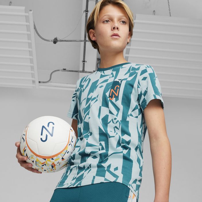 Detské futbalové tričko PUMA Neymar Jr Creativity Logo Tee ocean tropic/turquoise surf 3