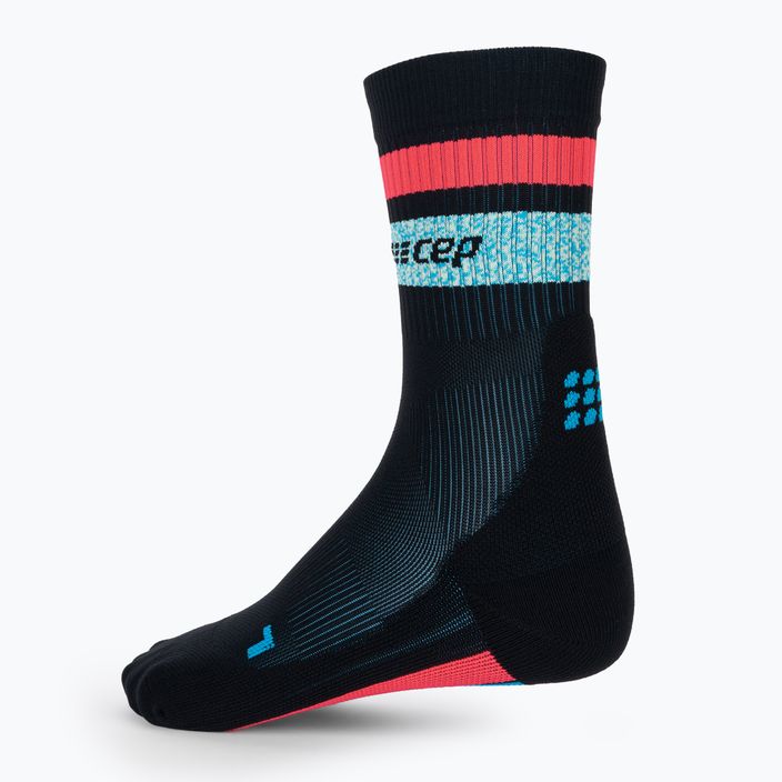 CEP Miami Vibes 80's pánske kompresné bežecké ponožky black/blue/pink 4