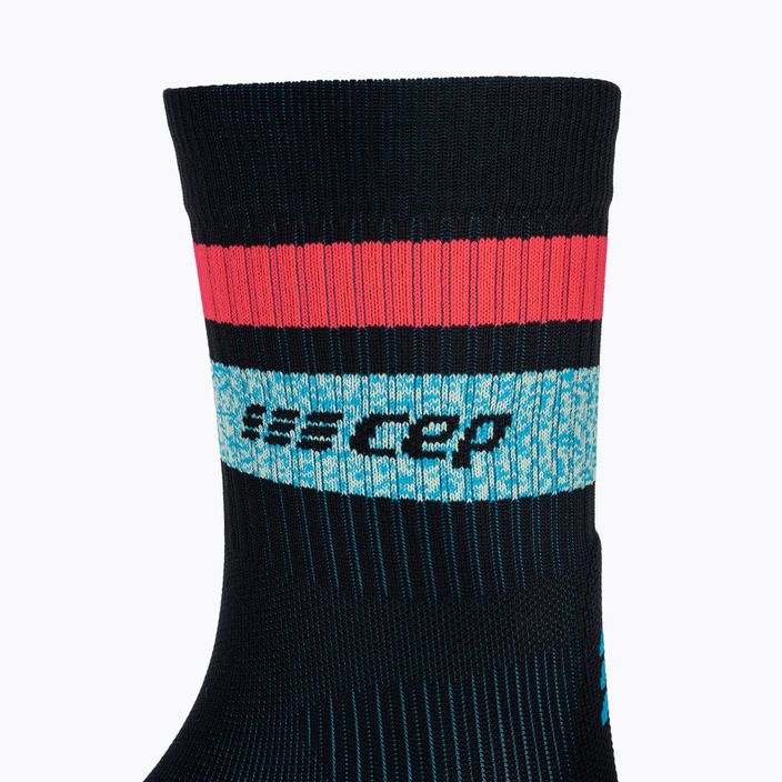 CEP Miami Vibes 80's pánske kompresné bežecké ponožky black/blue/pink 5