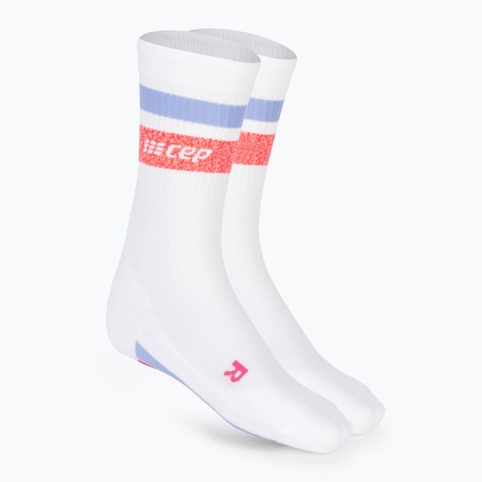 CEP Miami Vibes 80's white/pink sky pánske kompresné bežecké ponožky