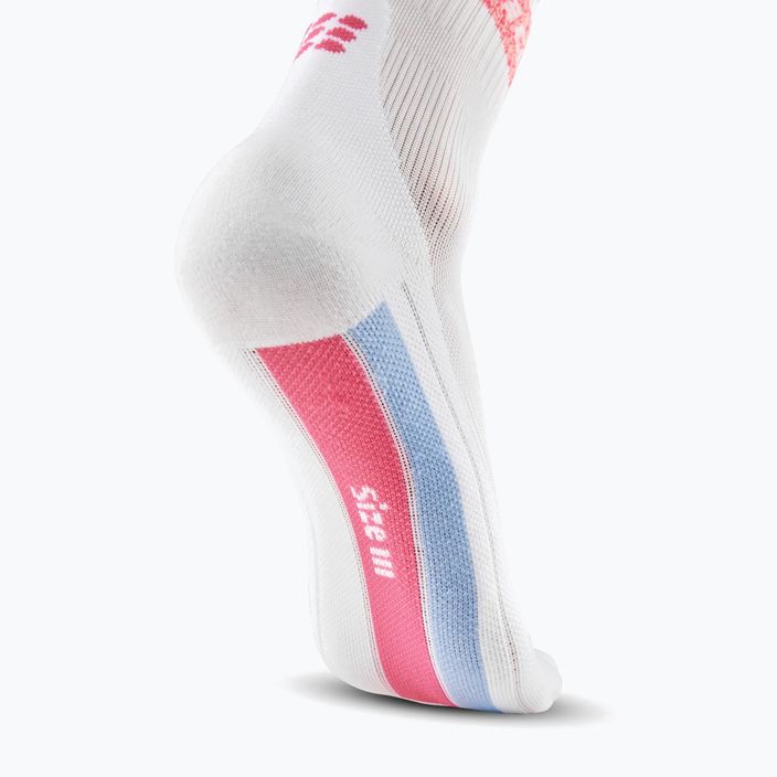 CEP Miami Vibes 80's white/pink sky pánske kompresné bežecké ponožky 6