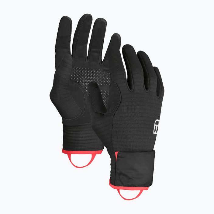 Dámske lyžiarske rukavice ORTOVOX Fleece Grid Cover black raven 8