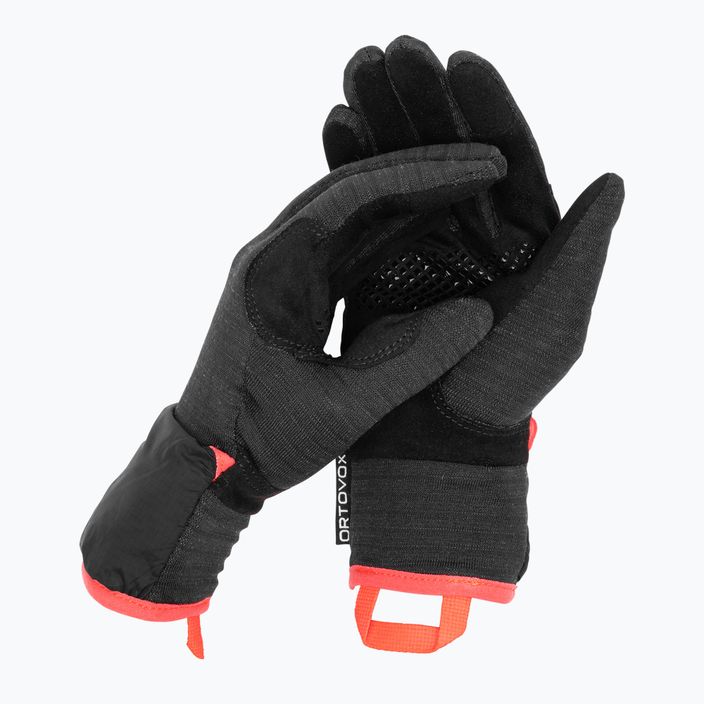 Dámske lyžiarske rukavice ORTOVOX Fleece Grid Cover black raven