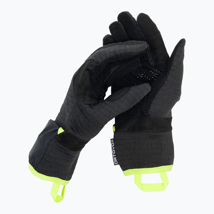 Pánske rukavice na zoskok padákom ORTOVOX Fleece Grid Cover black raven