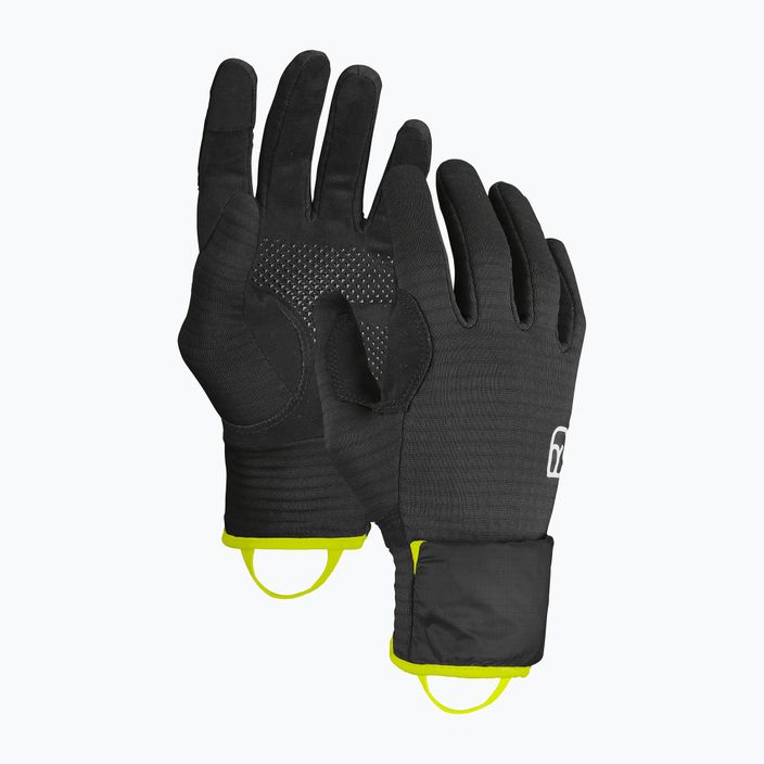 Pánske rukavice na zoskok padákom ORTOVOX Fleece Grid Cover black raven 8
