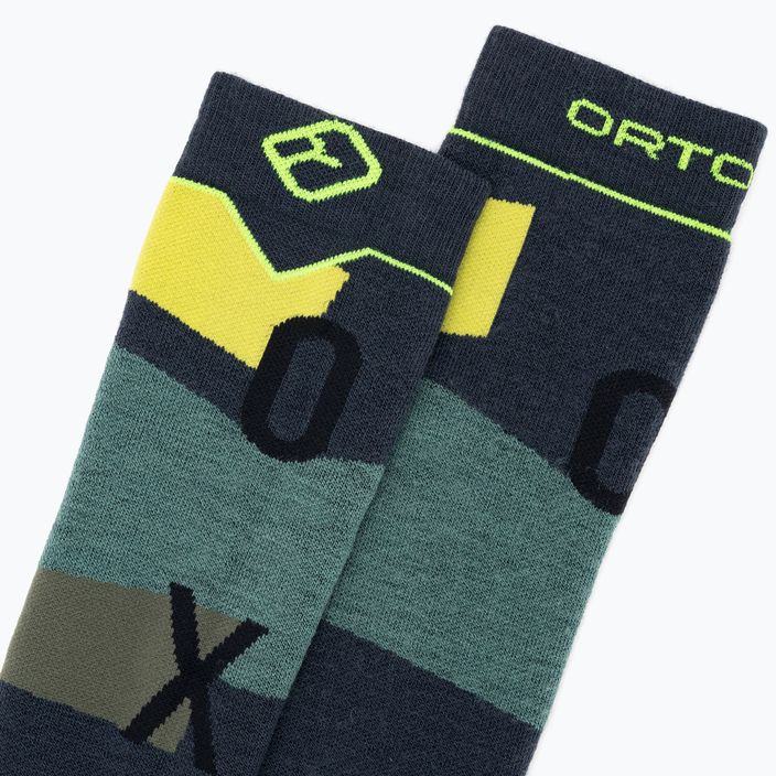Pánske lyžiarske ponožky ORTOVOX Freeride Long Socks Cozy black steel 5
