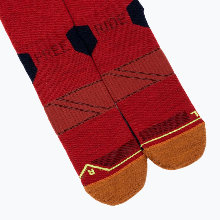 Pánske lyžiarske ponožky ORTOVOX Freeride Long Socks Cozy cengla rossa 4