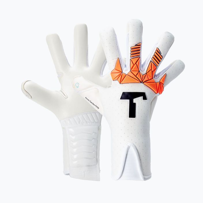 T1TAN Shocking Alien Sandstorm biele a oranžové brankárske rukavice 201814