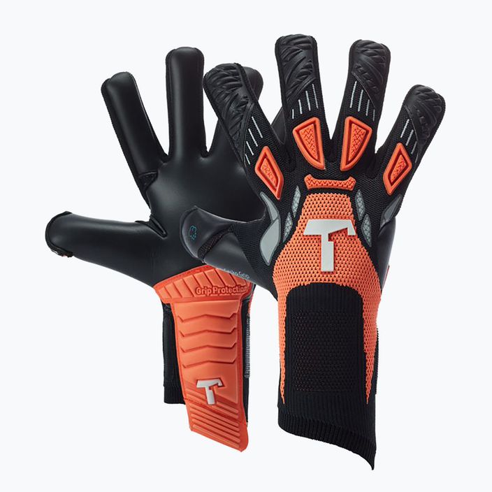 T1TAN Rebel Re:Born brankárske rukavice čierno-oranžové 201929 7