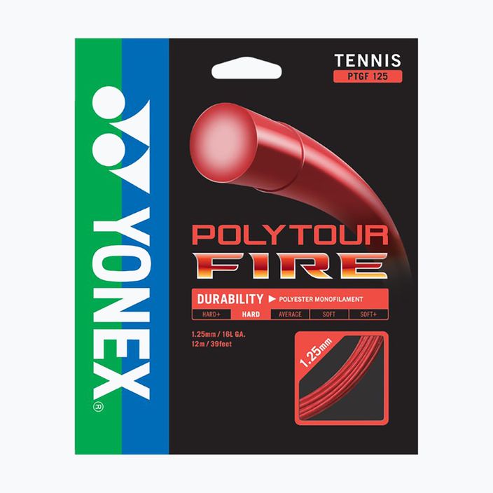 Tenisové struny YONEX Poly Tour Fire Set 12 m červené