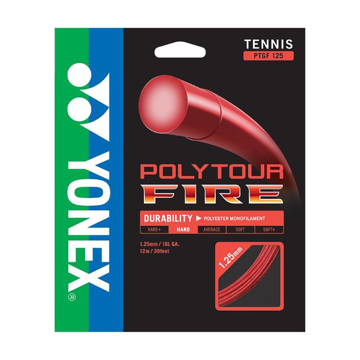 Tenisové struny YONEX Poly Tour Fire Set 12 m červené 2