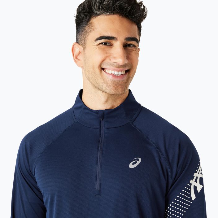 Pánske bežecké tričko ASICS Icon 1/2 Zip performance blue expanse 4