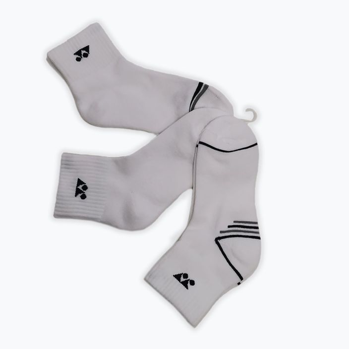 YONEX Štvrťročné tenisové ponožky 3 páry biele CO191983S
