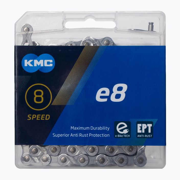 KMC e8 EPT e-Bike reťaz 122 článkov 8rz strieborná BE08SEP22