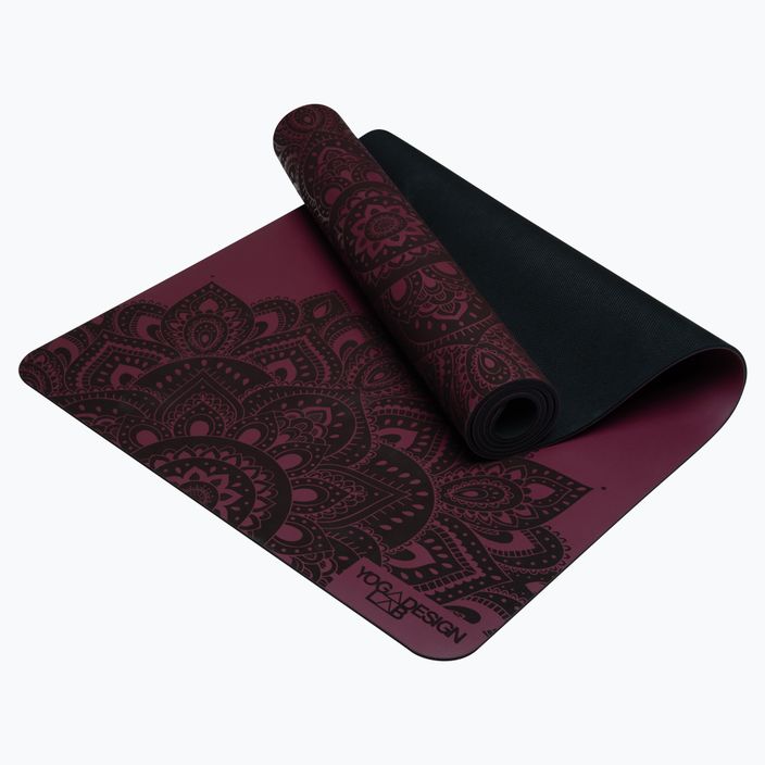 Yoga Design Lab Infinity podložka na jogu 5 mm fialová Mandala Burgundy 6
