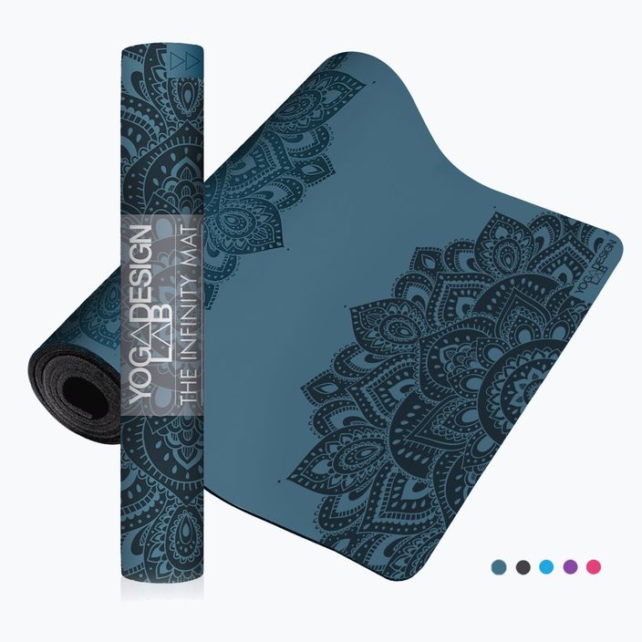 Yoga Design Lab Infinity podložka na jogu 3 mm modrá Mandala Teal 6