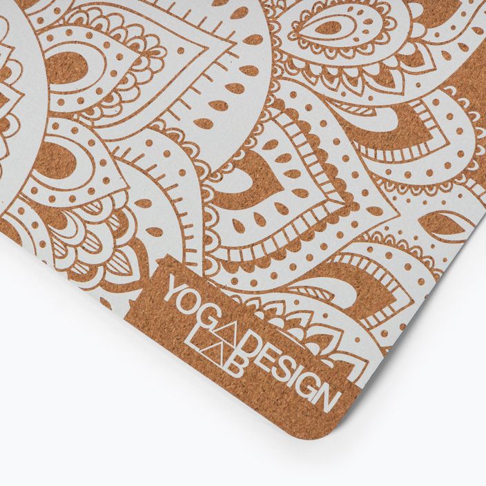 Yoga Design Lab Cork 5,5 mm hnedá podložka na jogu Mandala White 3
