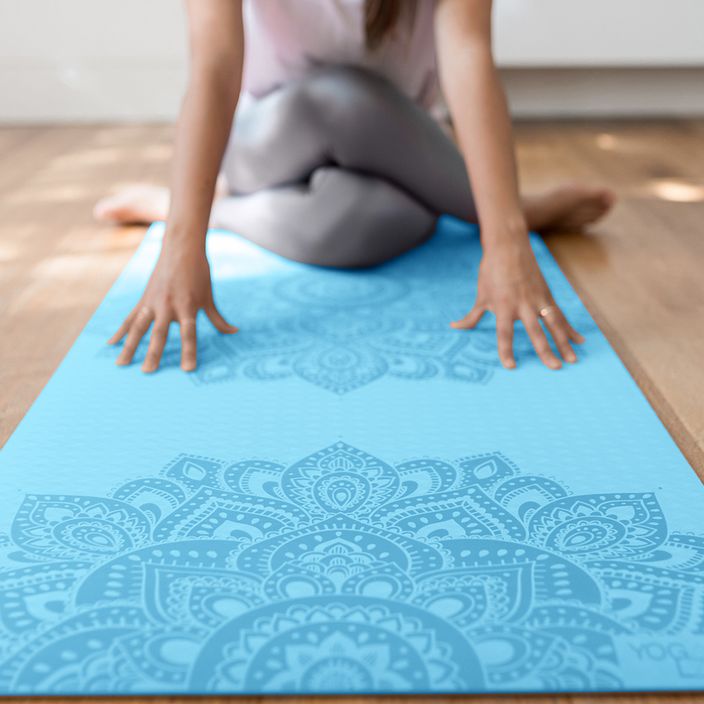 Yoga Design Lab Flow Pure 6 mm modrá podložka na jogu Mandala Aqua 6