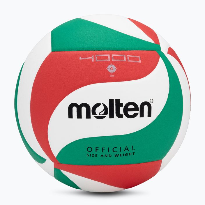 Volejbalová lopta Molten V4M4000-4 biela/zelená/červená veľkosť 4