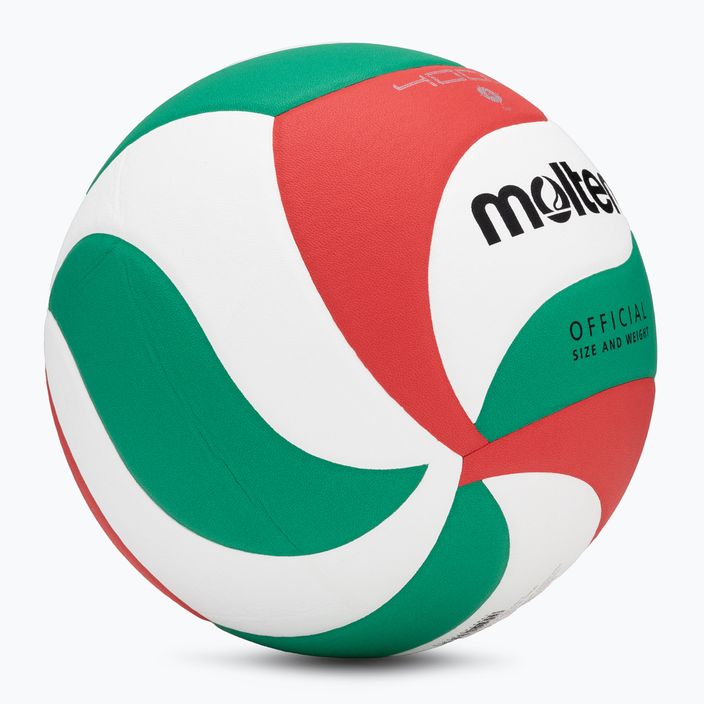 Volejbalová lopta Molten V4M4000-4 biela/zelená/červená veľkosť 4 2