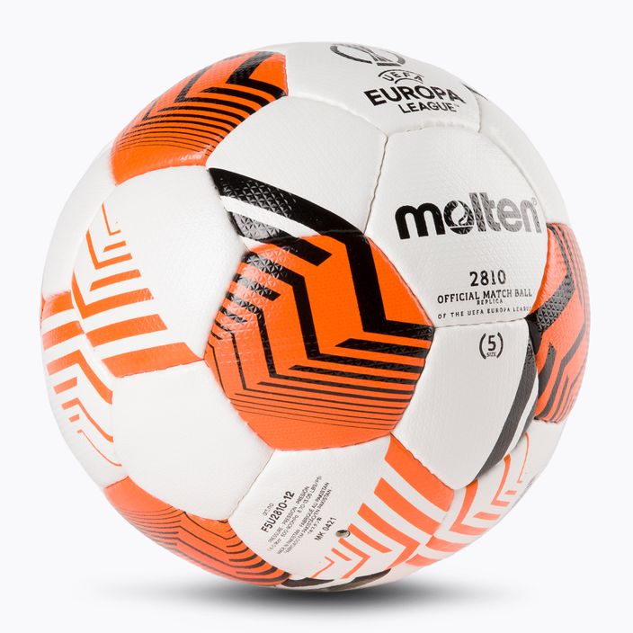 Molten Európska liga 2021/22 bielo-oranžová futbalová lopta F5U2810-12 veľkosť 5 2