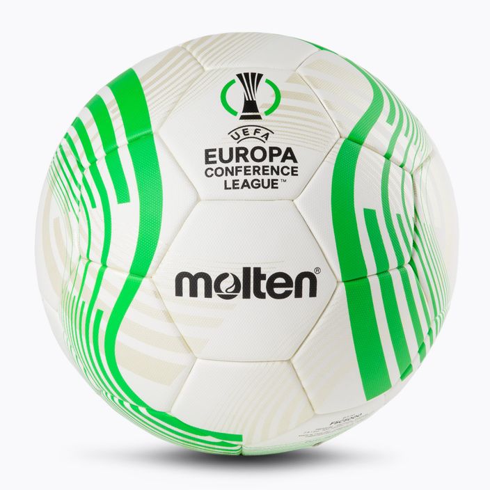 Molten oficiálne UEFA Conference League 2021/22 futbalové biele a zelené F5C5000 veľkosť 5