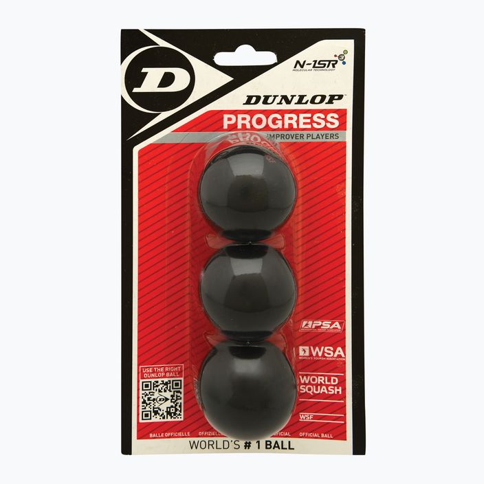 Loptičky na squash Dunlop Progress red dot 3 ks.