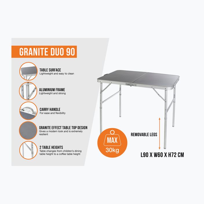 Turistický stôl Vango Granite Duo 90 sivý 2