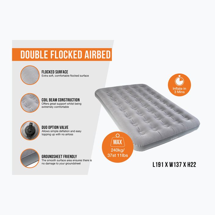 Nafukovací matrac Vango Double Flocked Airbed nocturne grey 2