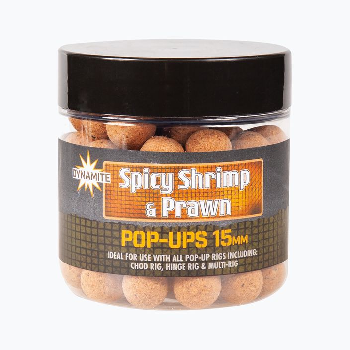 Dynamite Baits Spicy Shrimp & Prawn Pop Up 15 mm hnedé guľôčky na plávanie kaprov ADY040976