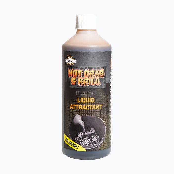 Dynamite Baits Hot Crab & Krill-Liquid Attractant 500 ml tekutá návnada